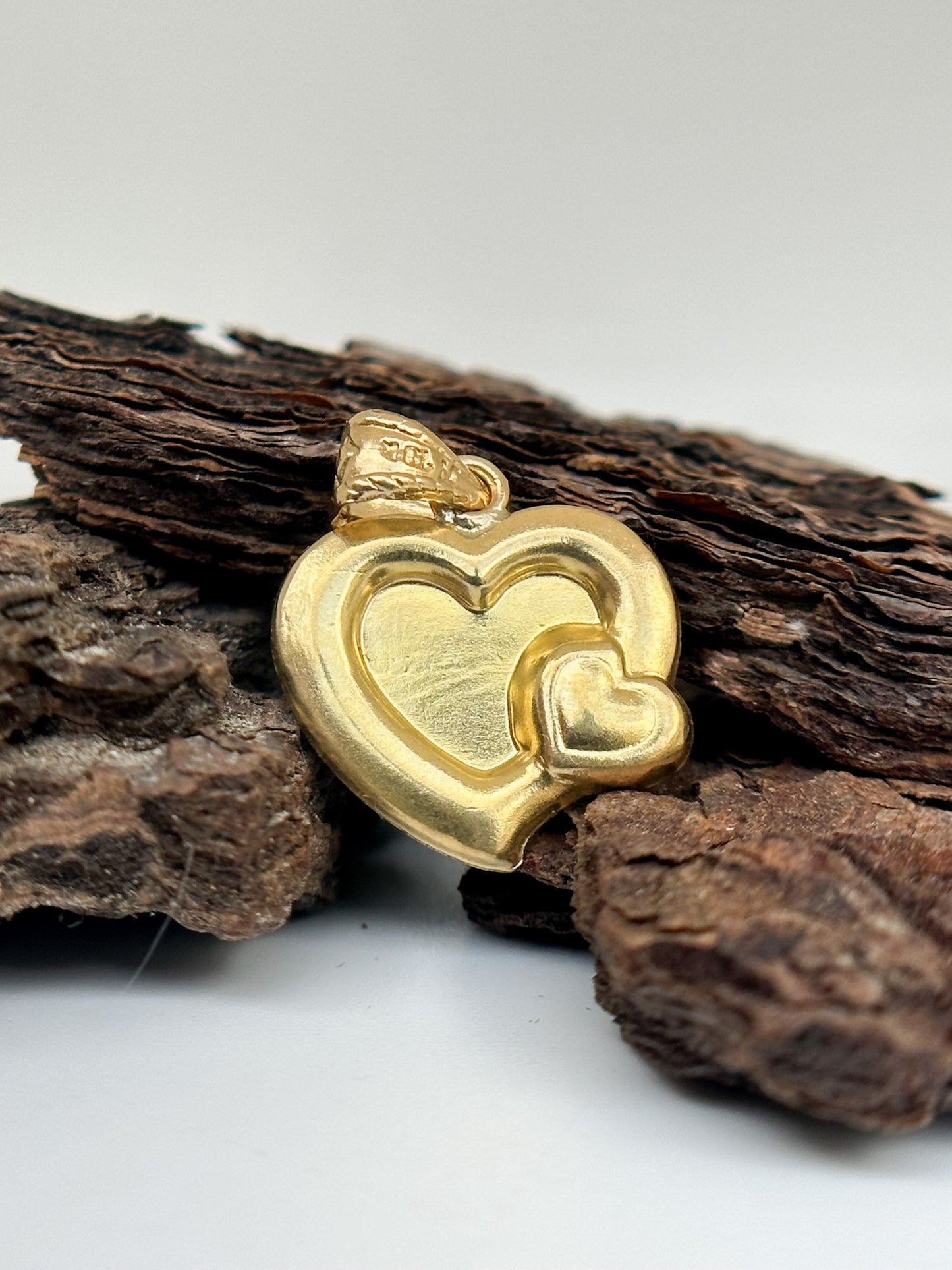 DIJE CORAZON GRANDE CORAZON PEQUEÑO LISO 0,85GR