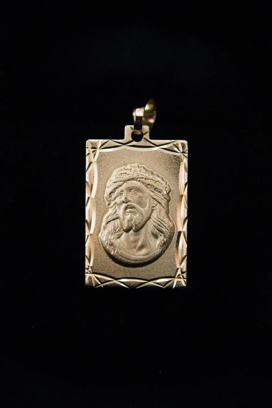 DIJE CUADRADO DIAMANTADO ROSTRO JESUS