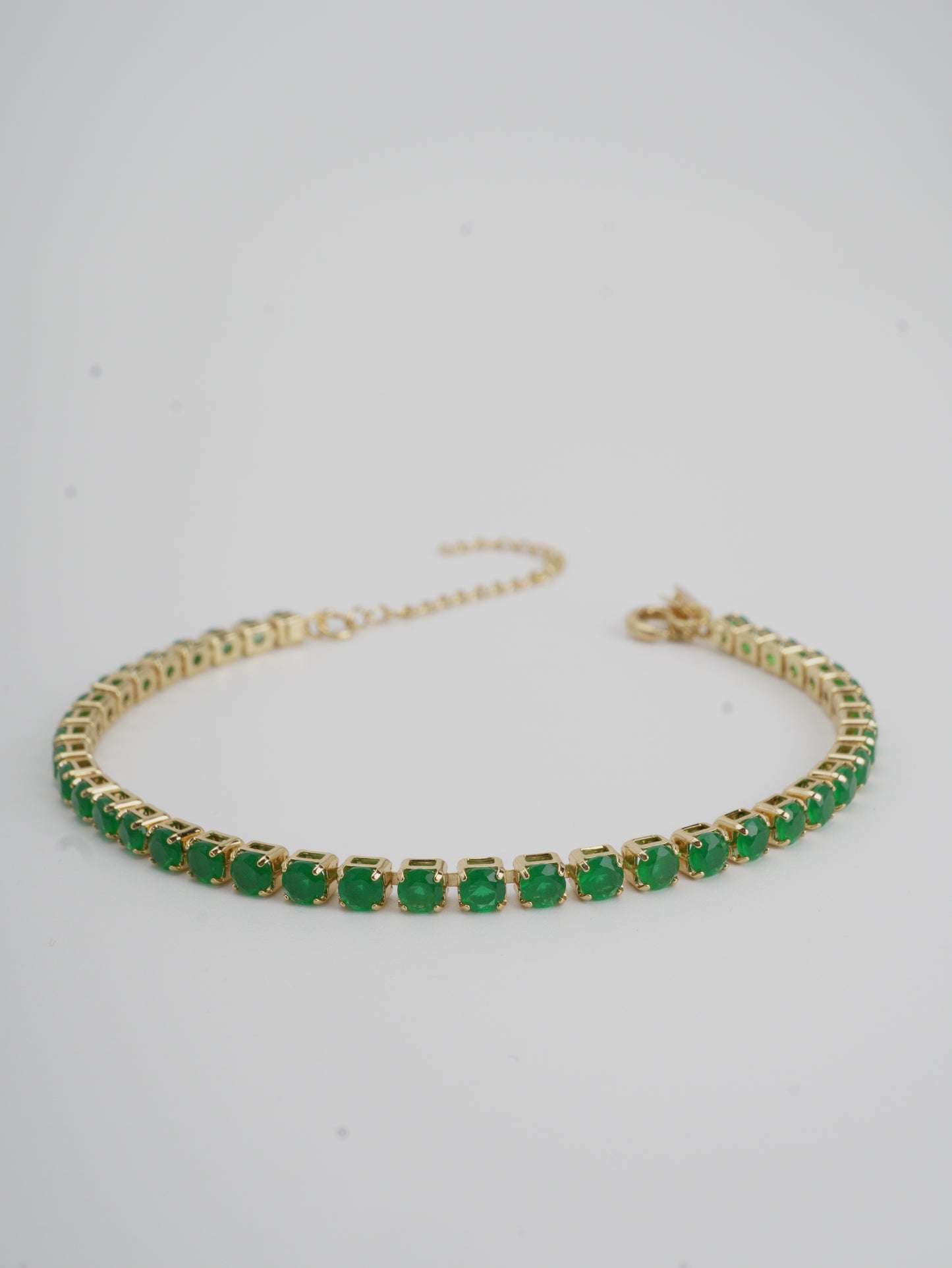 PULSERA TENNI 3MM 18CM CIRCON VERDE
