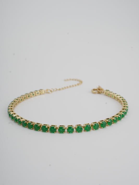 PULSERA TENNI 3MM 18CM CIRCON VERDE