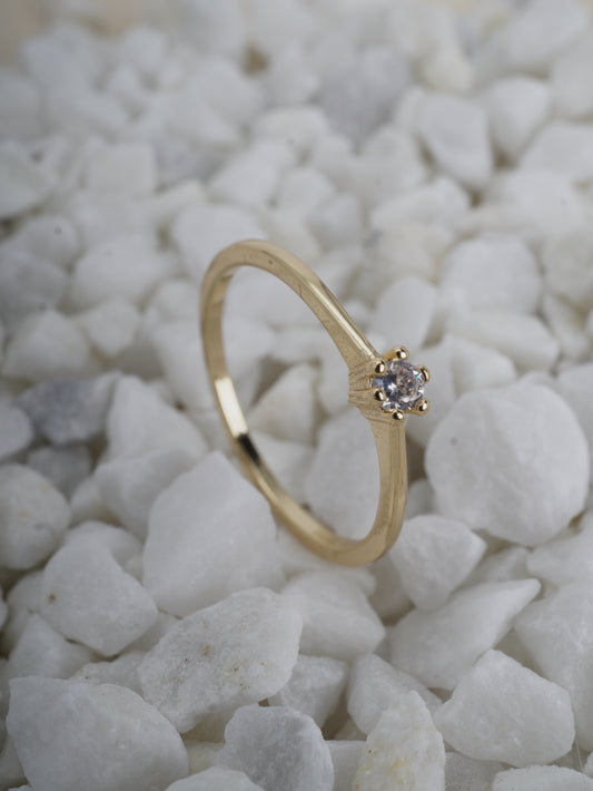 ANILLO SOLITARIO CIRCON BLANCO