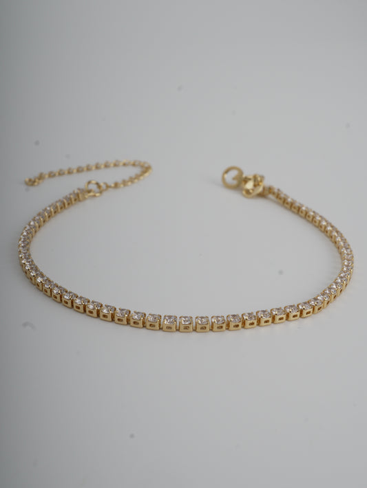 PULSERA TENNI 2MM 18CM CIRCON BLANCO