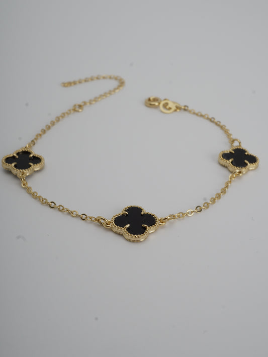 PULSERA VAN CLEEF NEGRA Y BLANCA