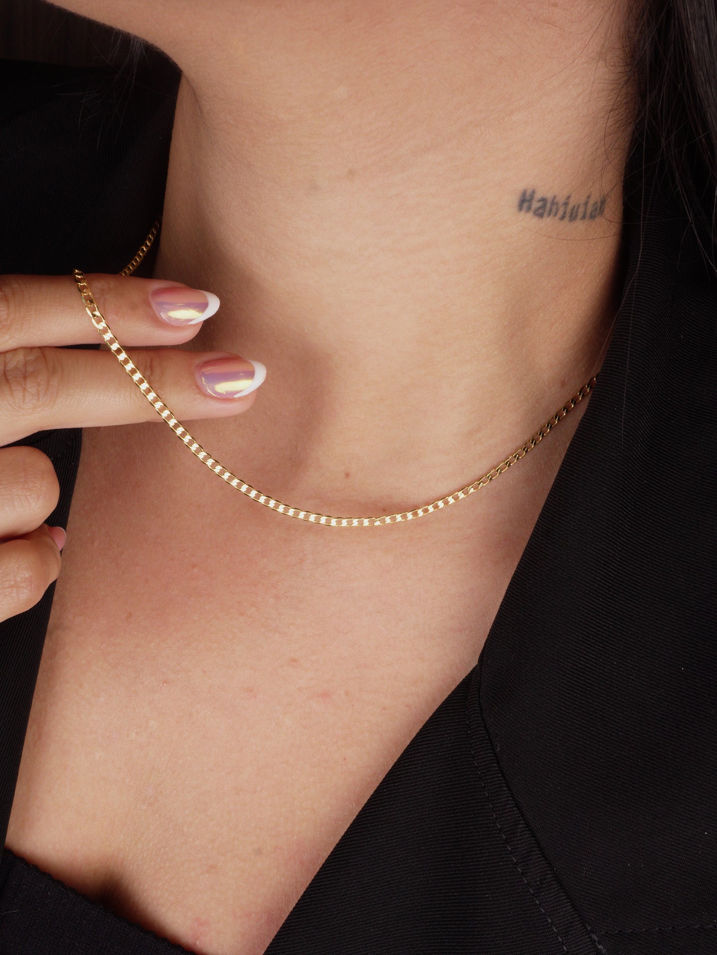 CADENA CUBANA DELGADA 45CM 2MM