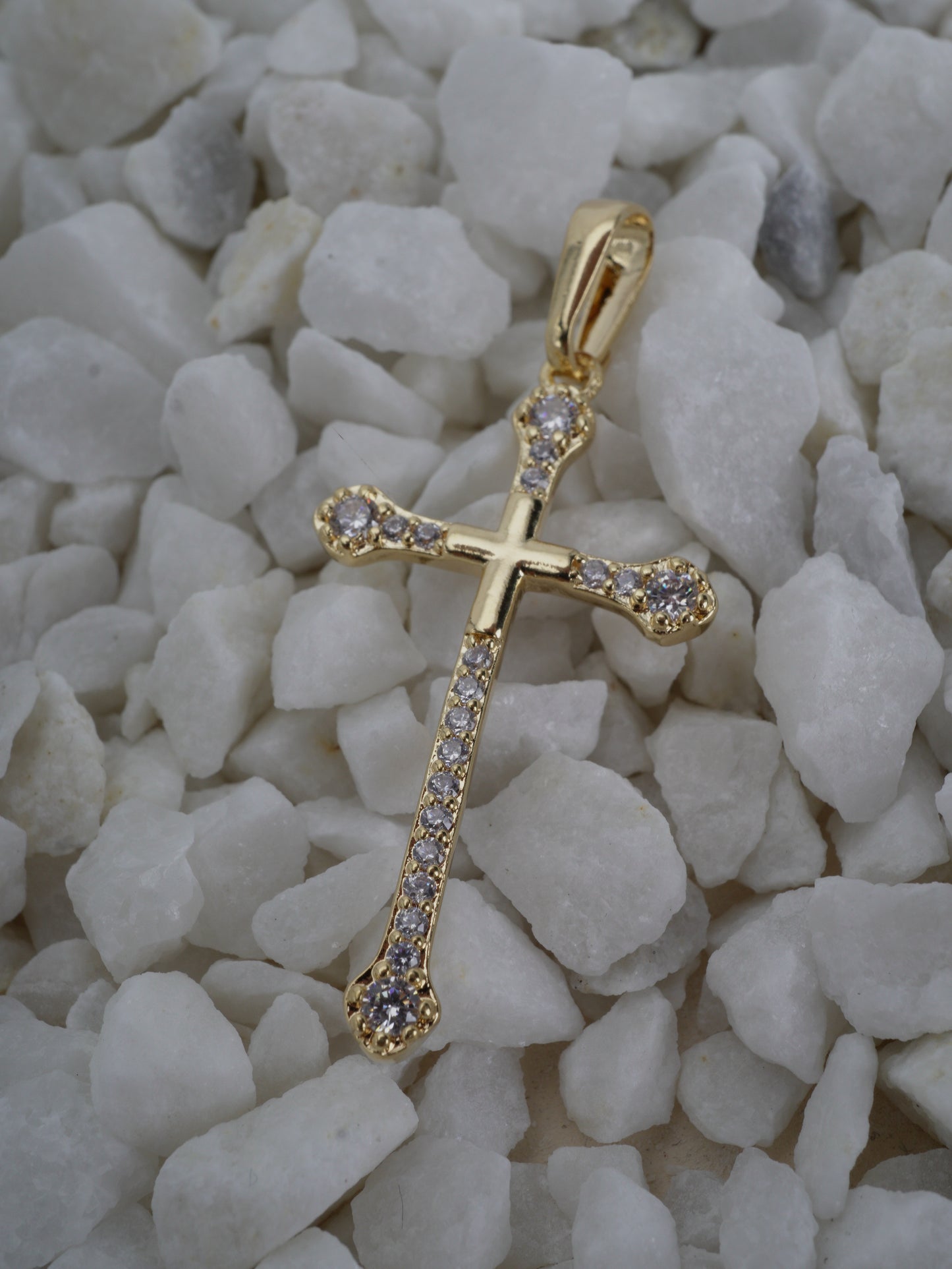 DIJE CRUZ GRANDE CON CIRCON COLORES