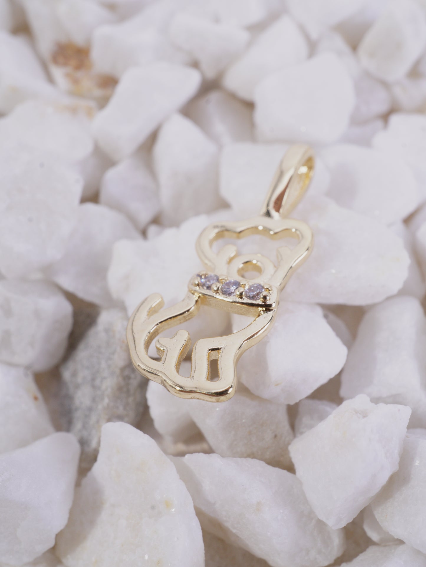 DIJE PERRO SILUETA COLLAR CIRCONES