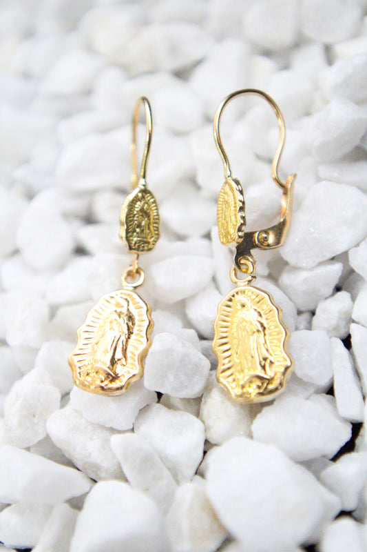 ARETES VIRGEN GUADALUPE SILUIETA