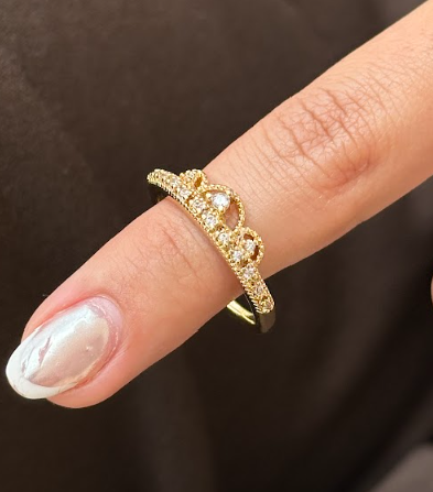 ANILLO TIPO CORONA CON CIRCONES BLANCOS DM