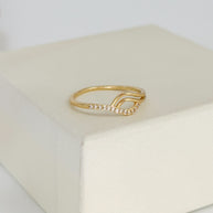 ANILLO DOBLE BISEL CON CIRCON BLANCO DM
