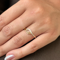 ANILLO DOBLE BISEL CON CIRCON BLANCO DM
