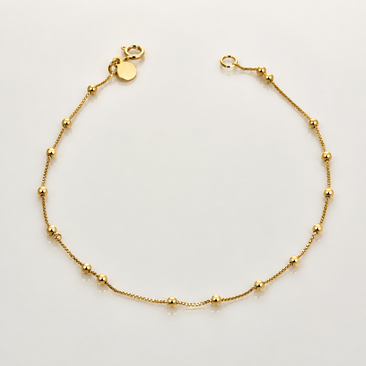 PULSERA VENECIANA CON BALIN 19CM 1MM x 2MM