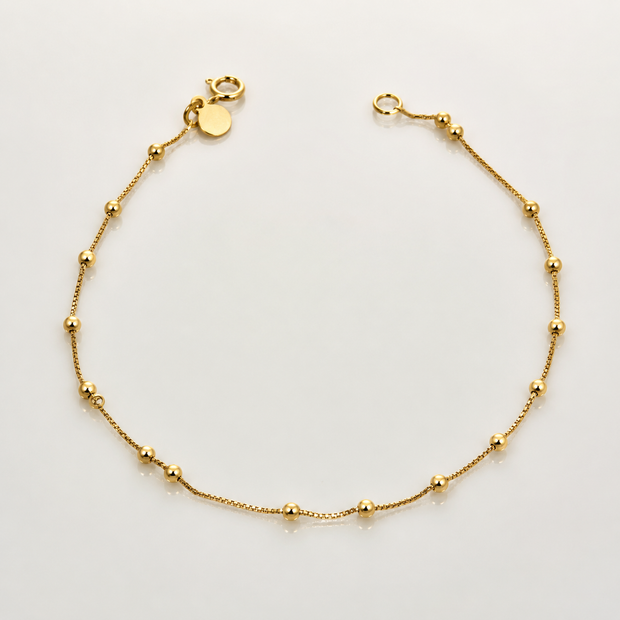 PULSERA VENECIANA CON BALIN 19CM 1MM x 2MM