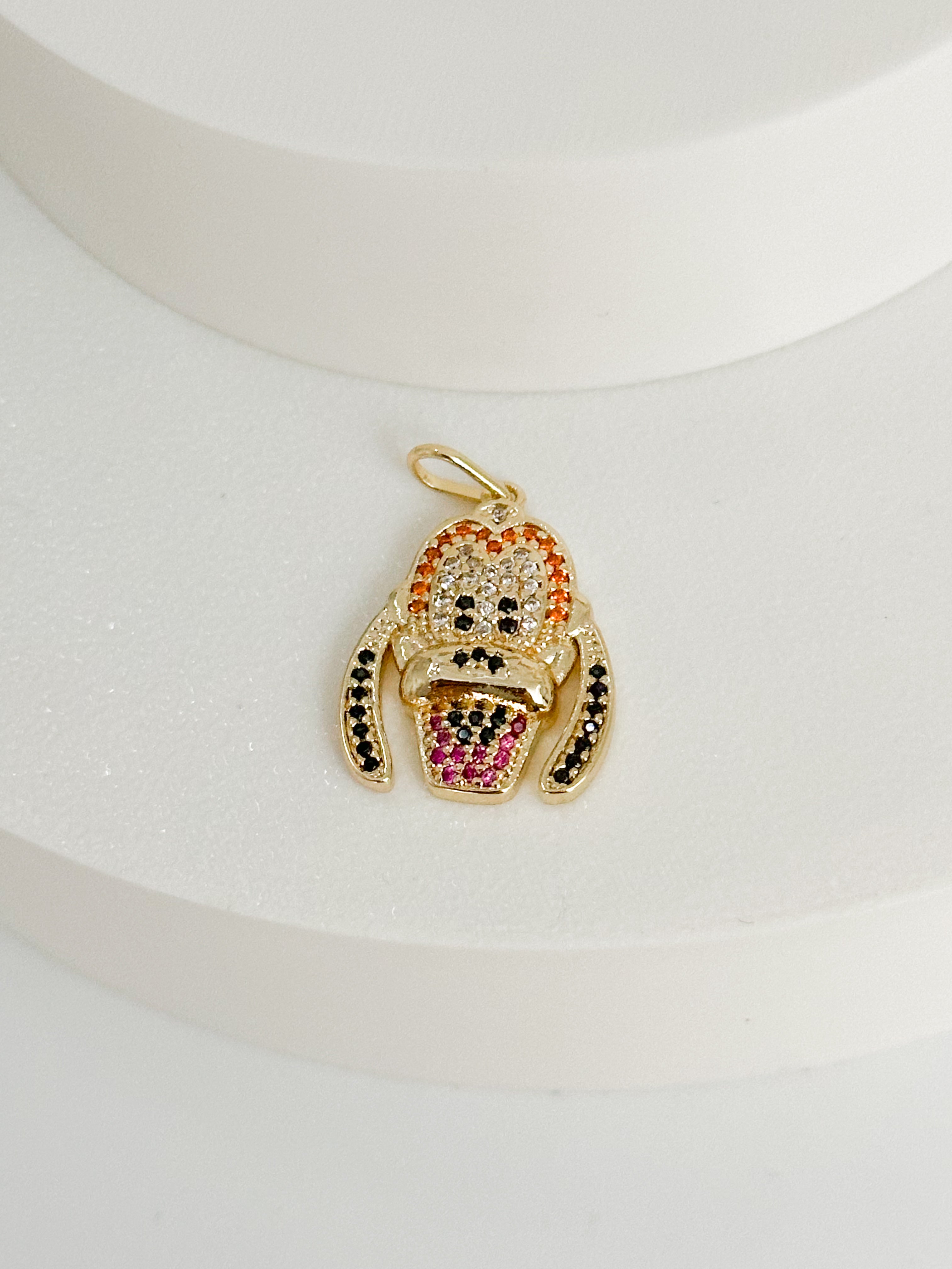 DIJE PLUTO ROSTRO CON CIRCON COLORES DM