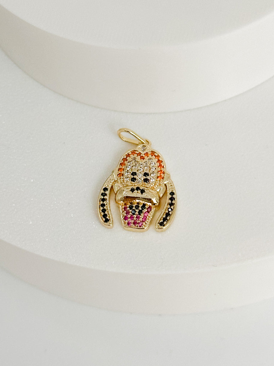 DIJE PLUTO ROSTRO CON CIRCON COLORES DM