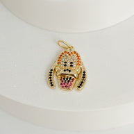 DIJE PLUTO ROSTRO CON CIRCON COLORES DM