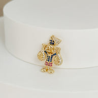 DIJE PATO DONALD MILLONARIO CON CARGADOR RELLENO CIRCONES DM