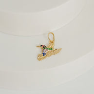 DIJE COLIBRI CON CIRCON COLORES DM
