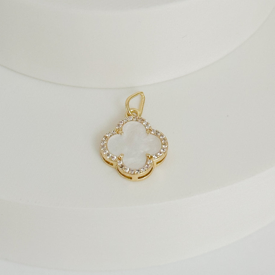 DIJE VAN CLEEF BLANCO GRANDE, BORDE CIRCON BLANCO DM