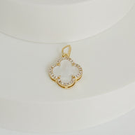 DIJE VAN CLEEF BLANCO GRANDE, BORDE CIRCON BLANCO DM