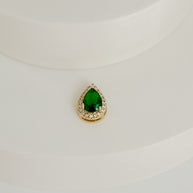 DIJE GOTA GRANDE PIEDRA VERDE DM