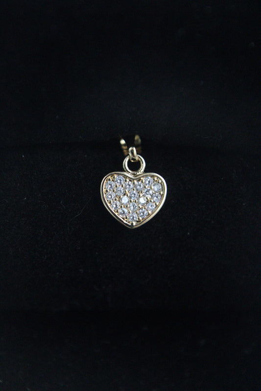 DIJE CORAZON MEDIANO CIRCON BLANCO