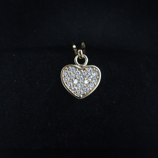 DIJE CORAZON MEDIANO CIRCON BLANCO