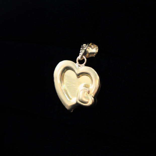 DIJE CORAZON GRANDE CORAZON PEQUEÑO LISO 0,85GR