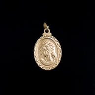 DIJE MEDALLA ROSTRO CORONA DE ESPINAS ACABADO MATE