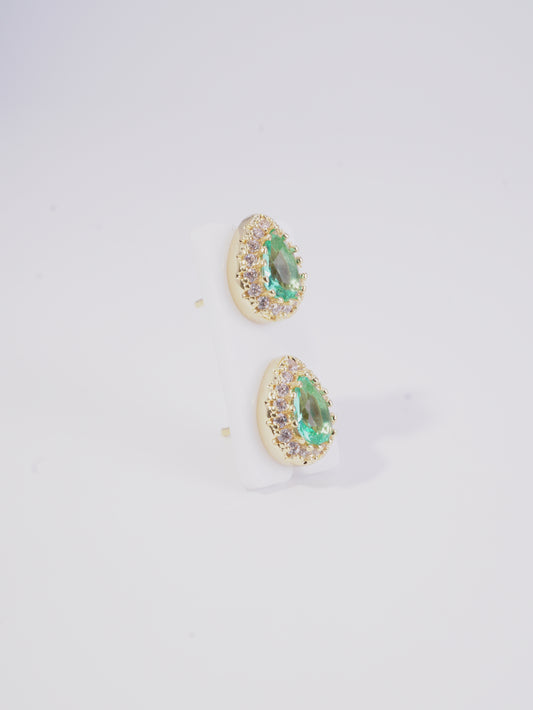 TOPO GOTA CENTRO CIRCON VERDE BORDE CIRCON BLANCO