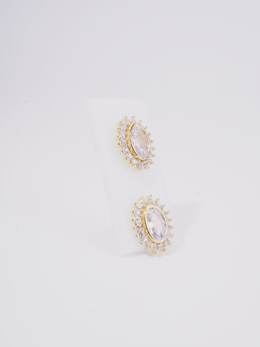 TOPO OVALO CENTRO PIEDRA, BORDE CIRCONES BLANCOS