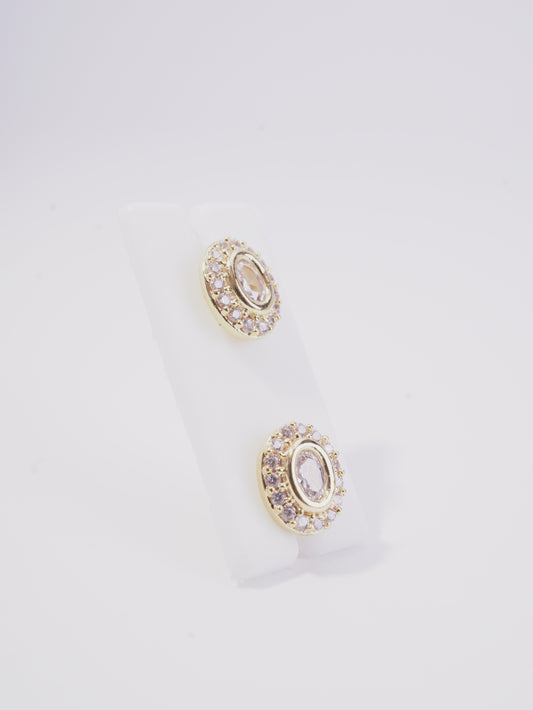 TOPO OVALO PEQUEÑO CIRCONES BLANCOS