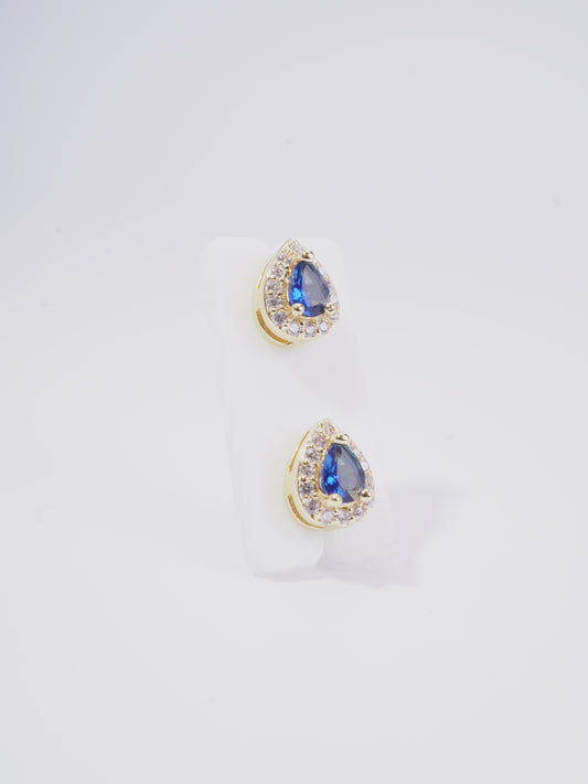 TOPO GOTA BORDE CIRCON, CENTRO PIEDRA VERDE Y AZUL