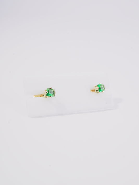 TOPO MINI CIRCON CUADRADO VERDE Y BLANCO