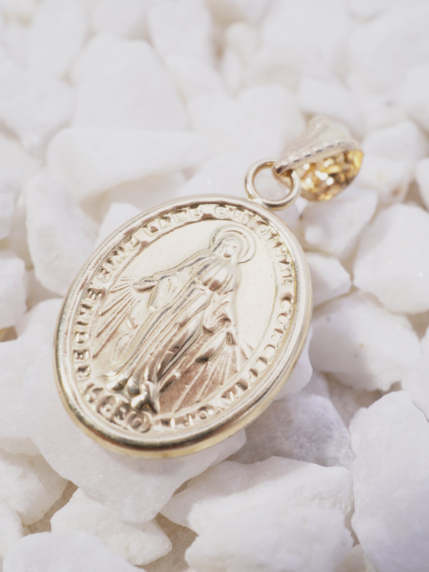 DIJE VIREGN MILAGROSA OVALADO BORDE LISO