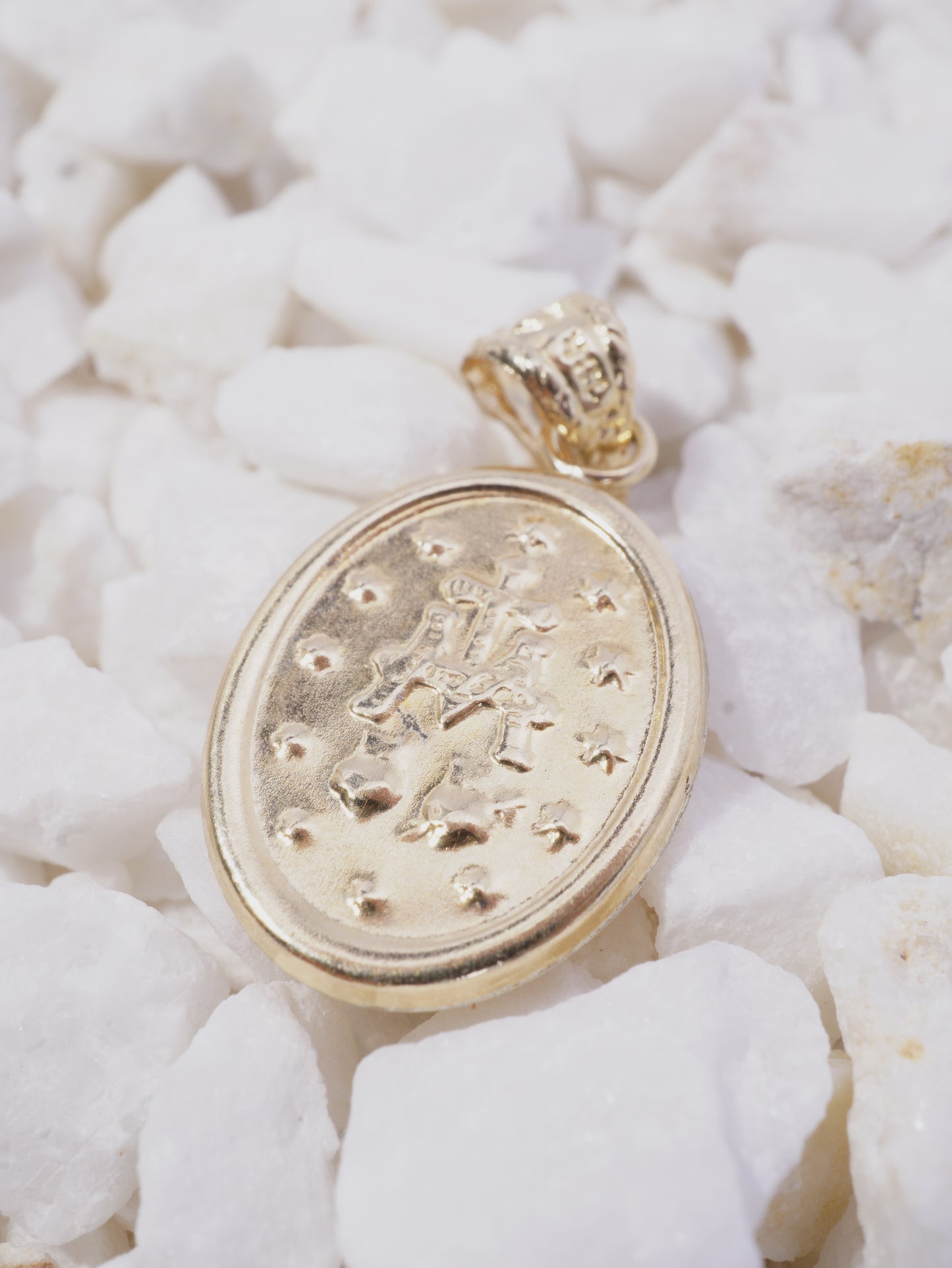 DIJE VIREGN MILAGROSA OVALADO BORDE LISO