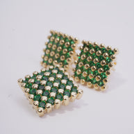 JUEGO TOPOS Y DIJE CUADRO CIRCONES VERDES