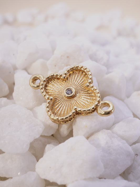 HERRAJE TREBOL VAN CLEEF DIAMANTADO CIRCON EN MEDIO