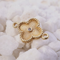 HERRAJE TREBOL VAN CLEEF DIAMANTADO CIRCON EN MEDIO