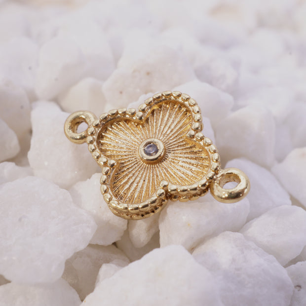 HERRAJE TREBOL VAN CLEEF DIAMANTADO CIRCON EN MEDIO