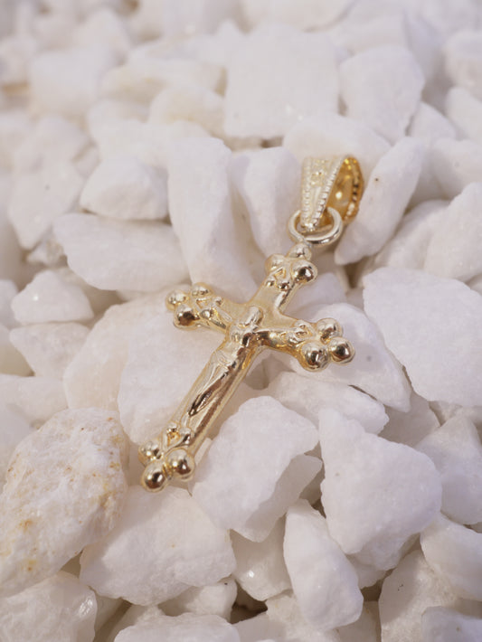 DIJE CRISTO MEDIANO RELIEVE PUNTAS TREBOL