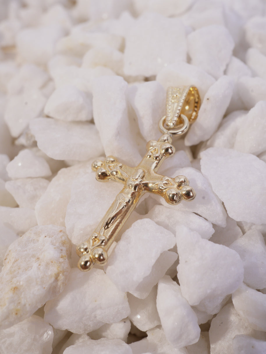 DIJE CRISTO MEDIANO RELIEVE PUNTAS TREBOL