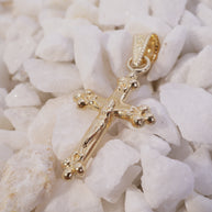 DIJE CRISTO MEDIANO RELIEVE PUNTAS TREBOL