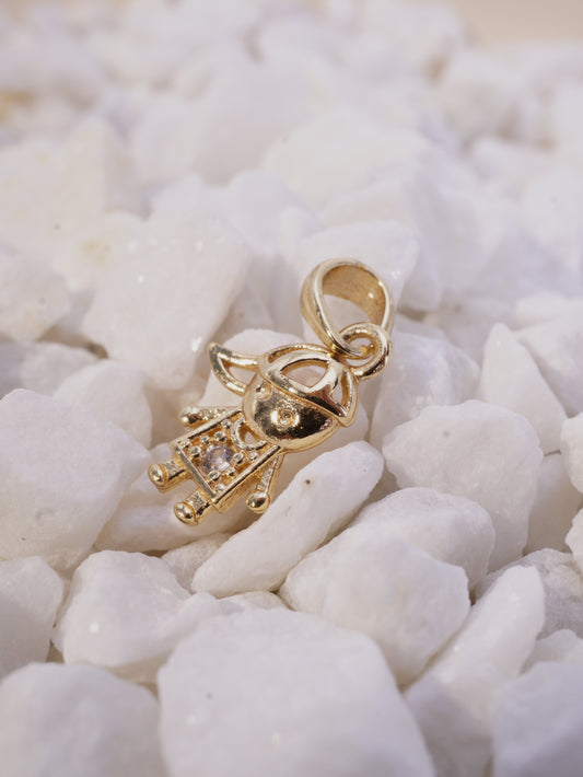 DIJE SILUETA NIÑO CIRCON CENTRAL