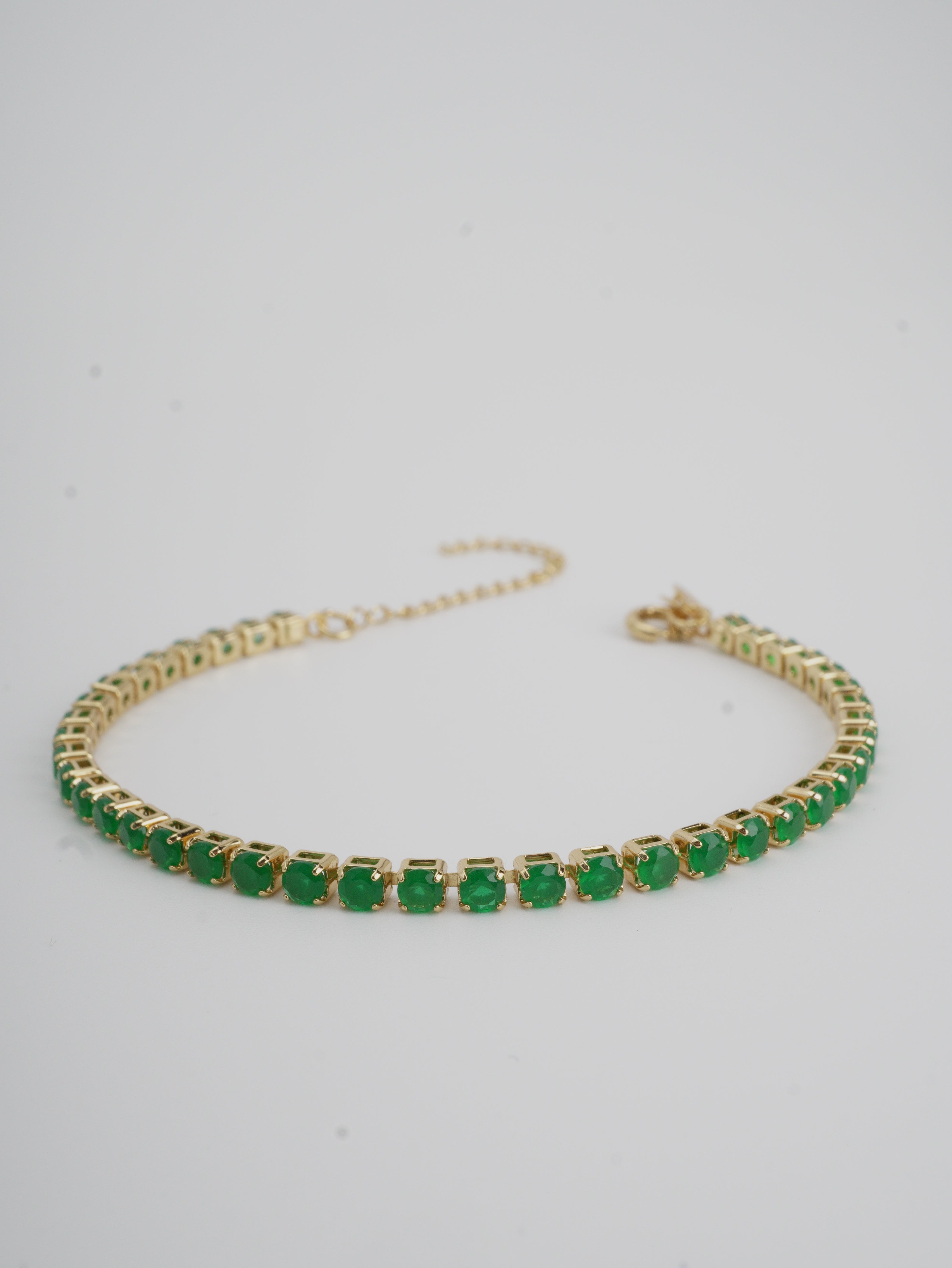 PULSERA TENNI 3MM 19CM CIRCON VERDE