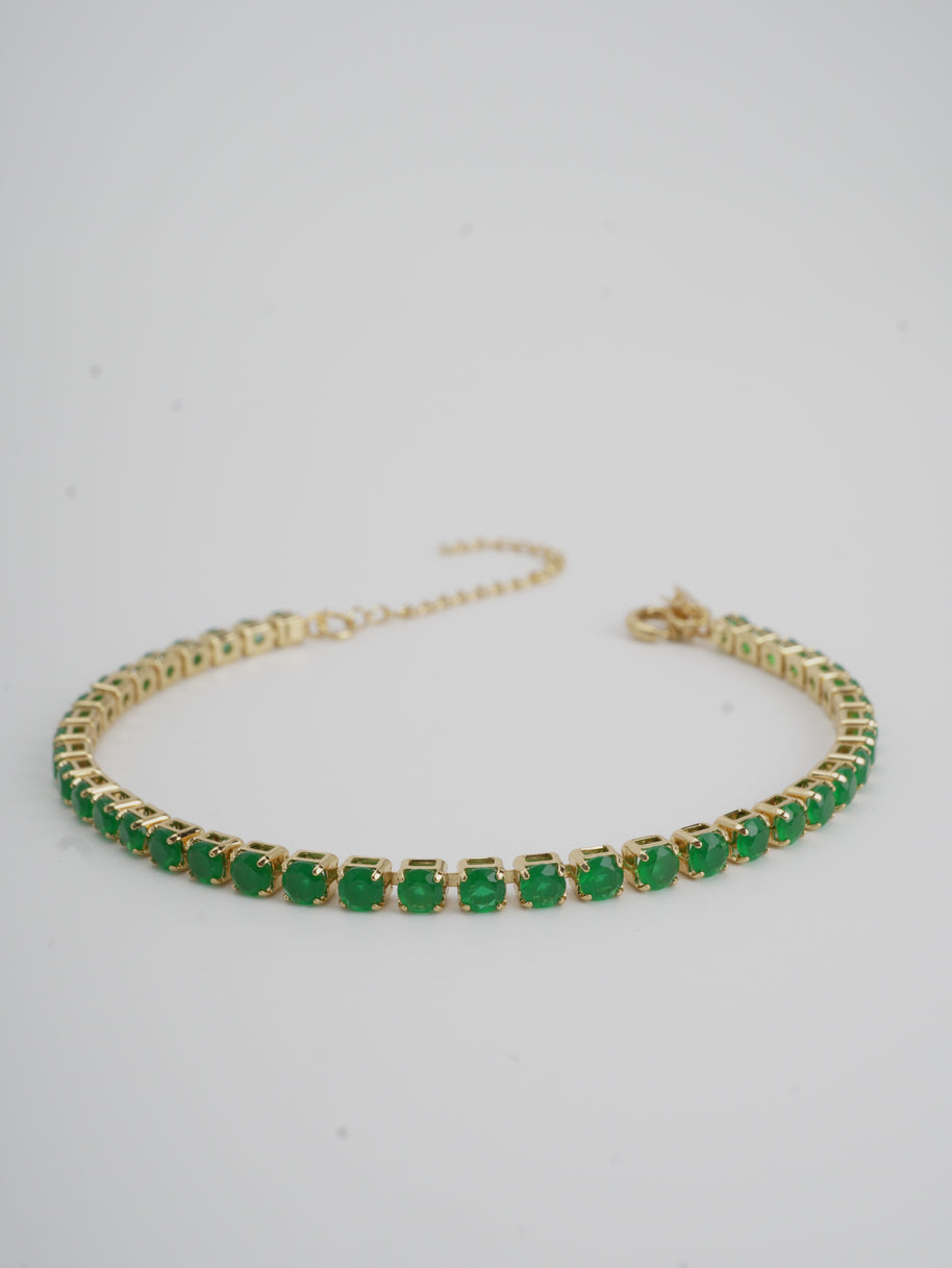 PULSERA TENNI 3MM 19CM CIRCON VERDE