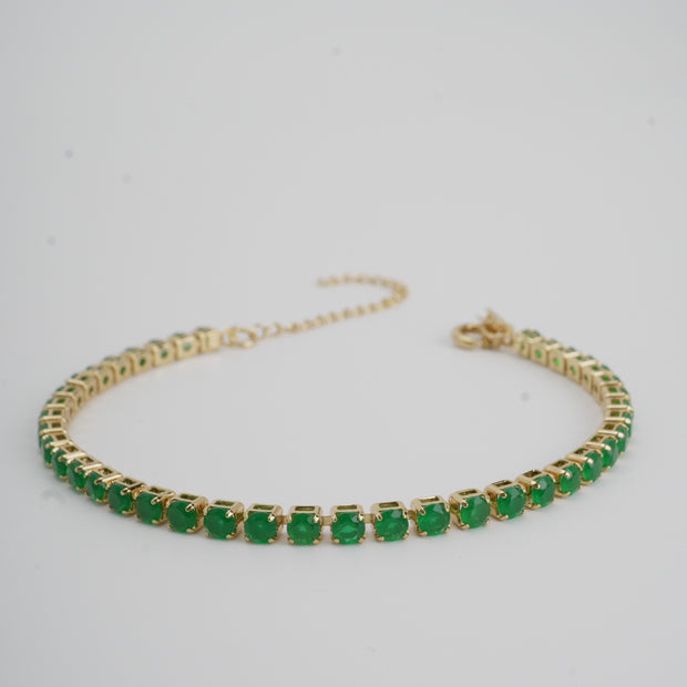 PULSERA TENNI 3MM 19CM CIRCON VERDE