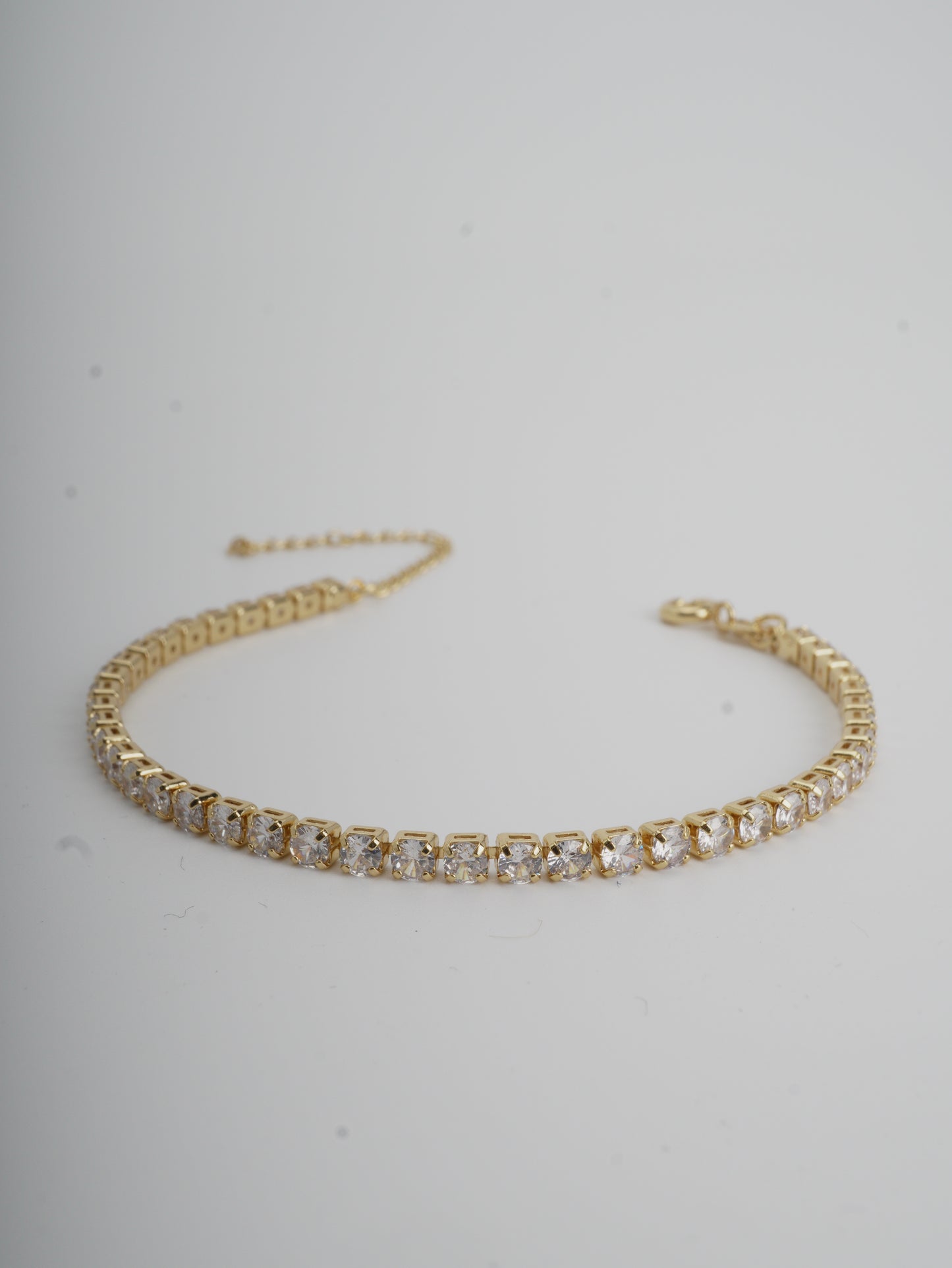 PULSERA TENNIS CIRCONES BLANCOS 18CM 3MM