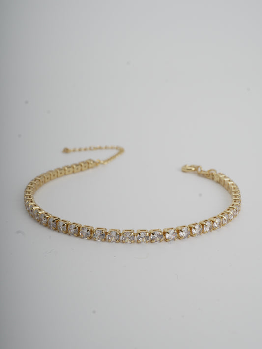 PULSERA TENNIS CIRCONES BLANCOS 18CM 3MM