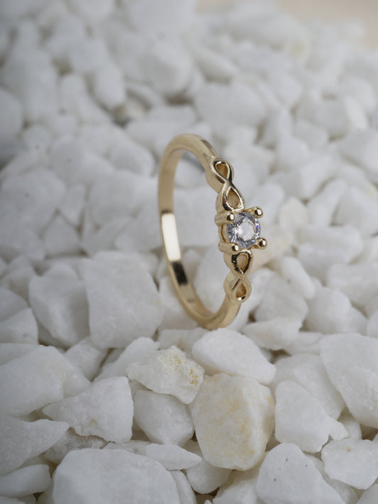 ANILLO CIRCON BLANCO INFINITO LADO Y LADO