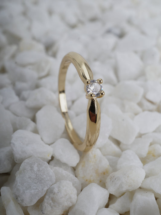 ANILLO SOLITARIO CIRCON BLANCO 4 UÑAS